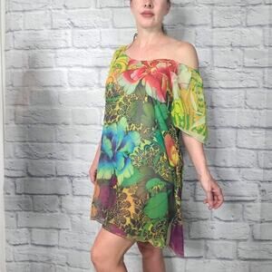 David Benjamin sheer shift dress